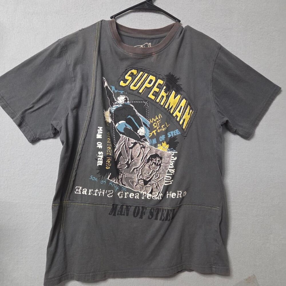 vintage y2k lot 29 superman glitter foil grunge streetwear large sz
